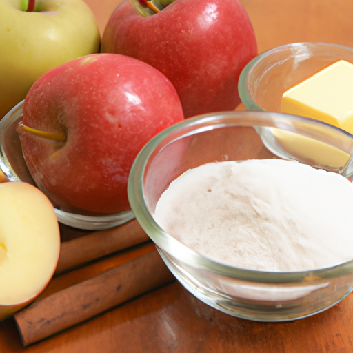 Fresh apples, sugar, cinnamon, and butter - key ingredients for a perfect apple pie